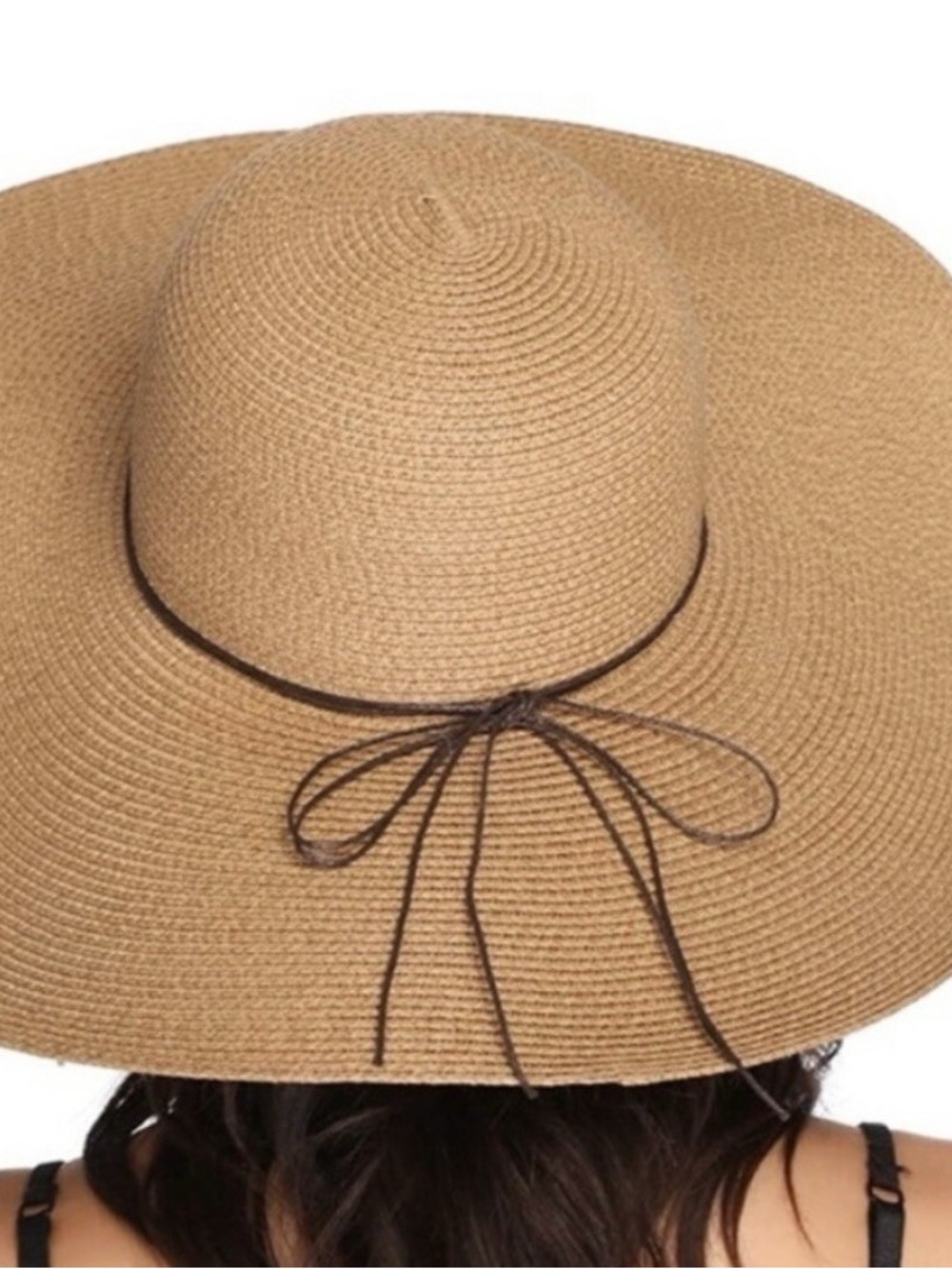 NEW Wide Brim Sun Hat with Bow - Tan